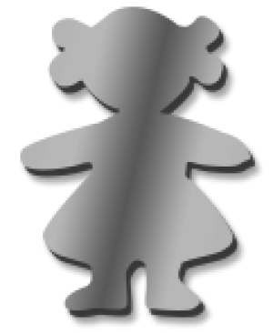 Child Girl  12.5cm High Mirror