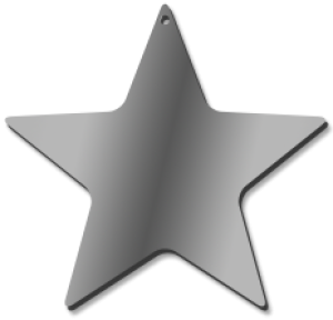 Xmas Star 18cm High Mirror