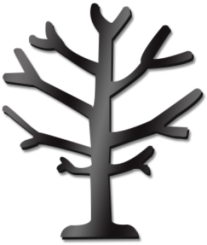 Tree 100cm High Black PVC Single Sided